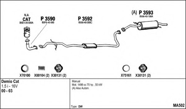 FENNO MA502 Exhaust System